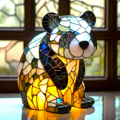 Artwork | Lampa z Zwierzętami w Kolorowym Szkle