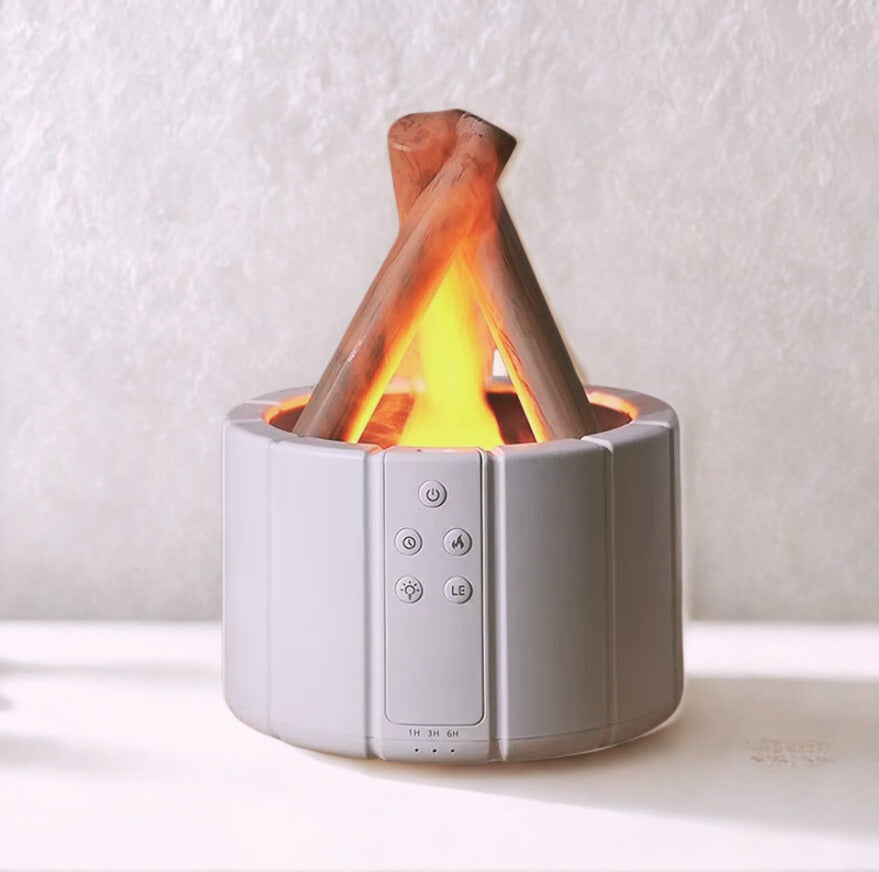 AirFlame Ultrasonic Nawilżacz Powietrza z Efektem Płomienia Kominkowego | Kompaktowy i Efektywny