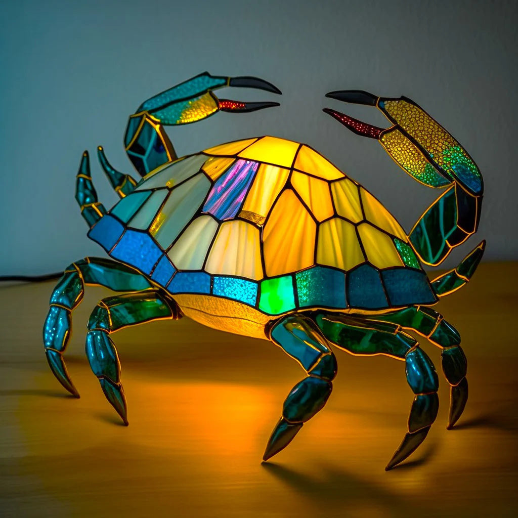 Artwork | Lampa z Zwierzętami w Kolorowym Szkle