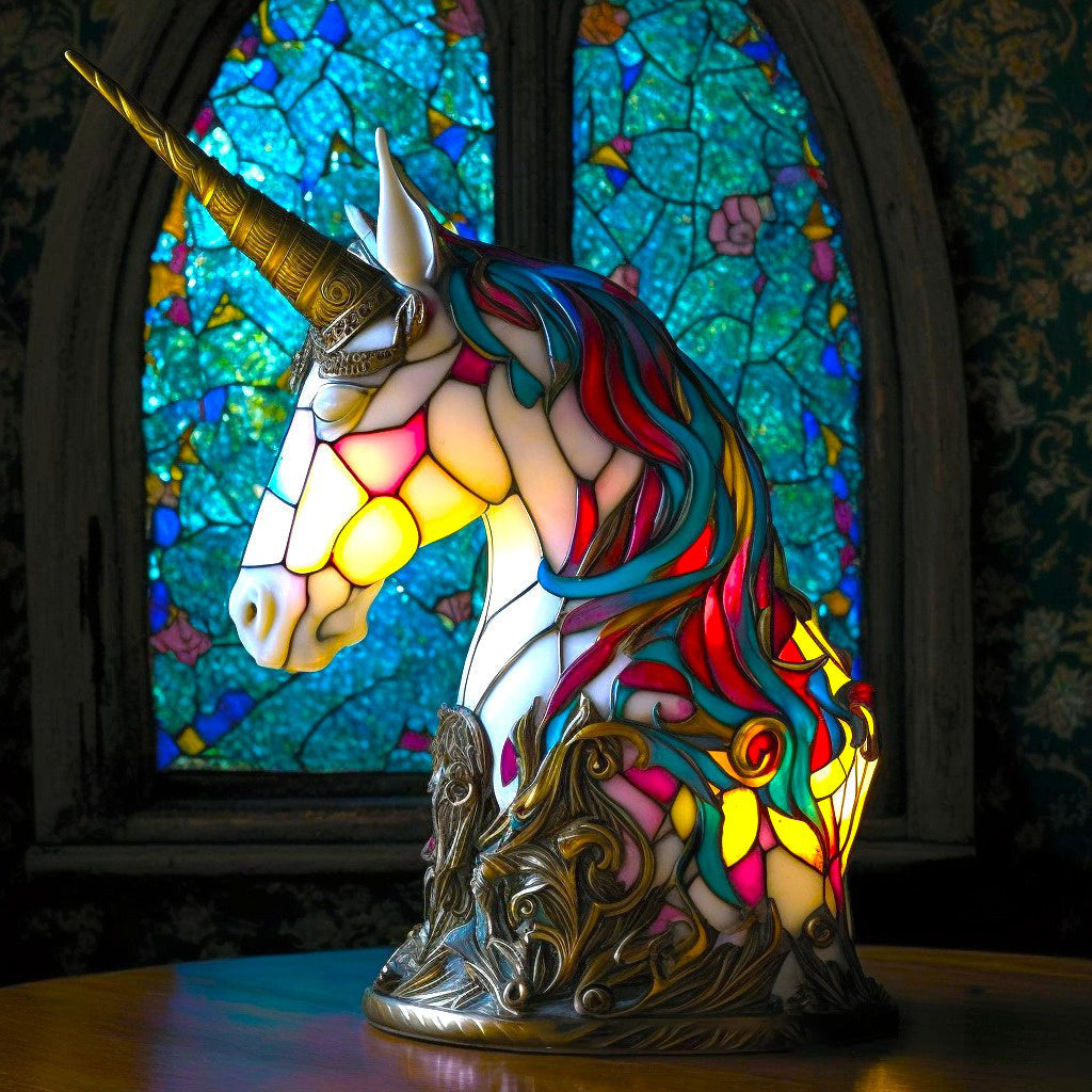 Artwork | Lampa z Zwierzętami w Kolorowym Szkle