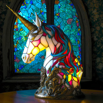 Artwork | Lampa z Zwierzętami w Kolorowym Szkle