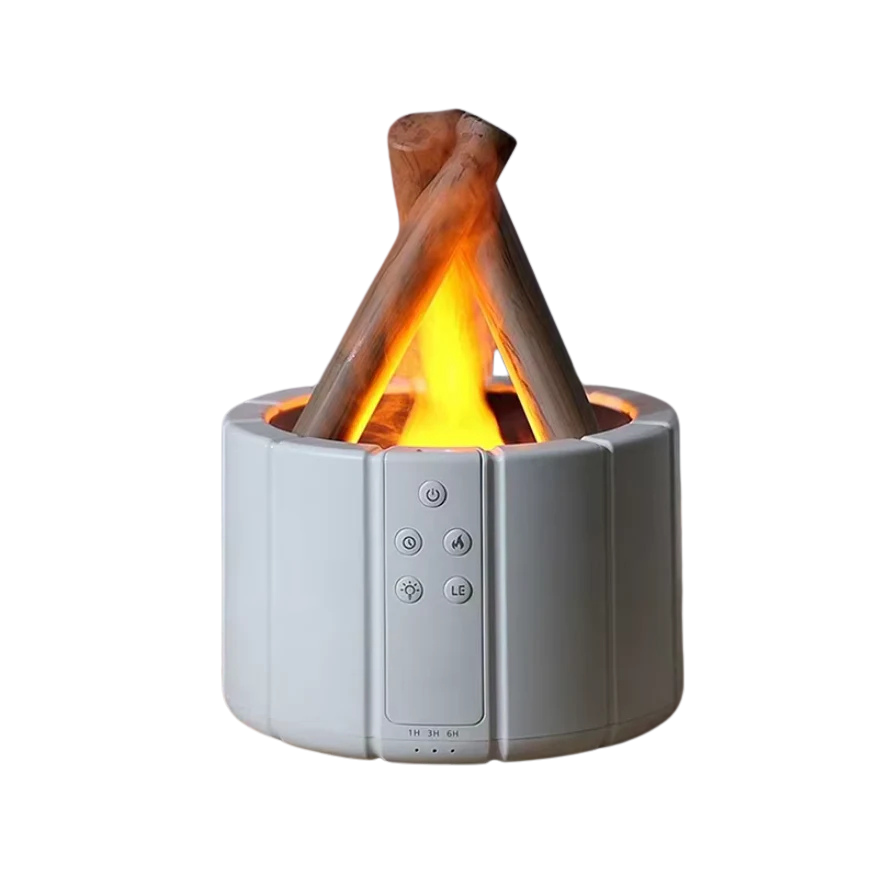AirFlame Ultrasonic Nawilżacz Powietrza z Efektem Płomienia Kominkowego | Kompaktowy i Efektywny