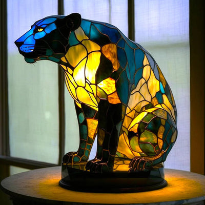Artwork | Lampa z Zwierzętami w Kolorowym Szkle
