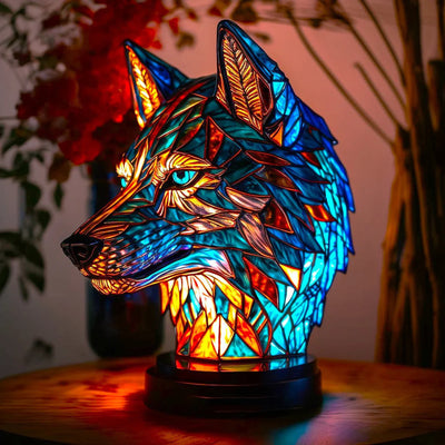 Artwork | Lampa z Zwierzętami w Kolorowym Szkle