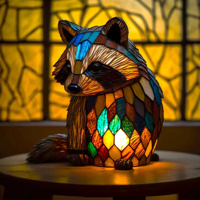 Artwork | Lampa z Zwierzętami w Kolorowym Szkle
