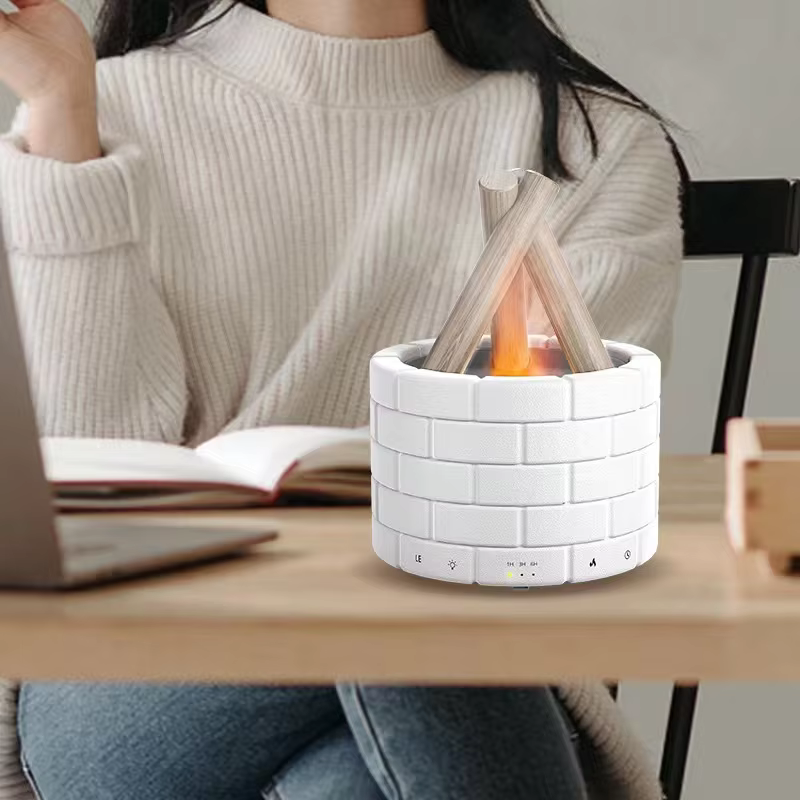 AirFlame Ultrasonic Nawilżacz Powietrza z Efektem Płomienia Kominkowego | Kompaktowy i Efektywny