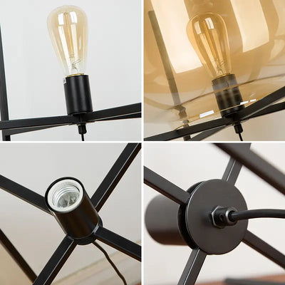 Lampa Podłogowa Riva | Lampa Stojąca Ze Szkła Dymionego Metalu