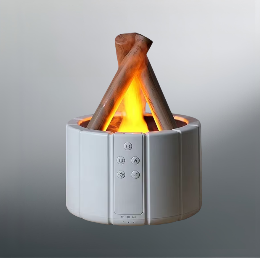 AirFlame Ultrasonic Nawilżacz Powietrza z Efektem Płomienia Kominkowego | Kompaktowy i Efektywny