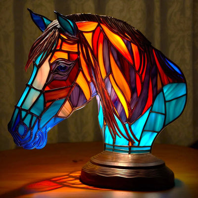 Artwork | Lampa z Zwierzętami w Kolorowym Szkle